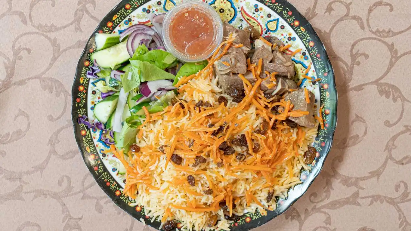 Kabuli Palao at Kabul Restaurant in Calgary, AB